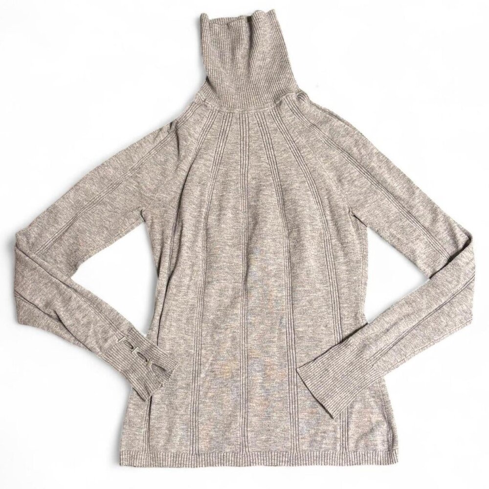 White House Black Market Women's Grey and Brown Jumper